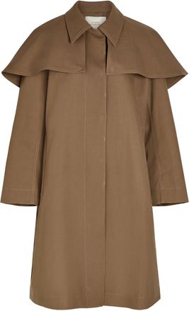 STUDIO NICHOLSON Detachable-cape Cotton Parka - Brown - 10 (UK10 / S)