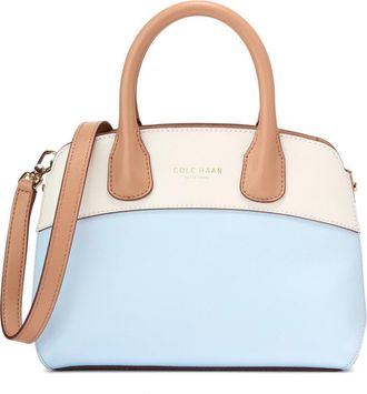 Cole Haan The Lady Small Satchel Bag in Biscuit/Ballad Blue/Egret at Nordstrom Rack