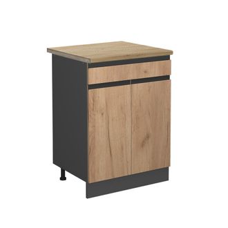 Vicco Mueble Bajo De Cocina R-line, Roble Dorado, 60 Cm, Et Roble