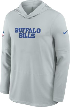 Nike Buffalo Bills Rivalries Collection Sideline Nike Mens Dri-FIT NFL Long-Sleeve Hooded Top in Grey | 03B907R81-3NZ