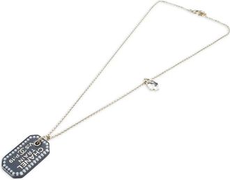Chanel 2020 Gold Plated Resin Train Tag Pendant Necklace costume necklace - Goud