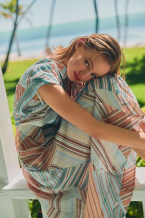 Maeve Sleeveless Printed Midi Shirt Dress