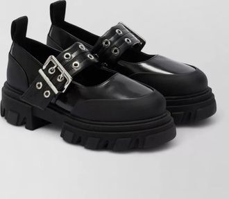 Ganni ballet loafers chunky sole strap detail