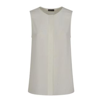 Emporio Armani Sleeveless Tops, female, Beige, Size: 3XL Sleeveless Top