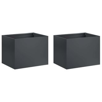 vidaXL Macetero De Jard&iacute;n 2 Uds. Gris Antracita 40 X 30 X 30 Cm Vidaxl