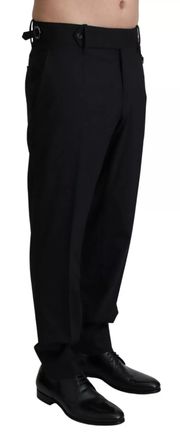 Dolce & Gabbana Mens Virgin Wool Stretch Trousers Black Spandex