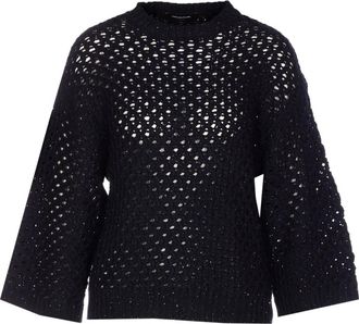 Fabiana Filippi Maglione girocollo con paillettes - Blu