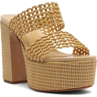 Schutz Aberdeen Platform Sandal in Beige at Nordstrom, Size 9.5