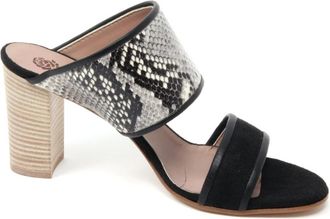 Maliparmi Python Print Sandaal Schoen Made in Italy - Dames - Muiltjes - Zwart - 40 EU - Schoenen