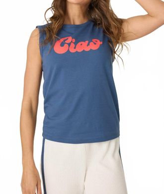 PJ Salvage Womens Ciao Tank Top In Blue