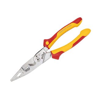 OEM Alicates El&eacute;ctricos Multifunci&oacute;n Aislados 8 En 1 Engarzar, Pelar, Cortar, Sujetar, Desbarbar, Doblar, Atornillar, Cortar Tornillos (45705)