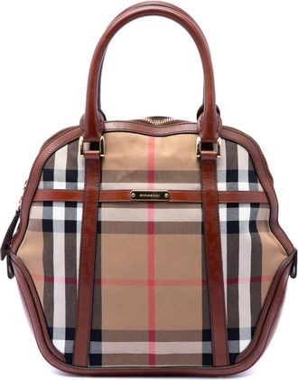 Burberry Pre-owned Burberry Medium House Check Canvas Bridle Orchard Handbag Ladies K94HR6FRR6I6EN6S