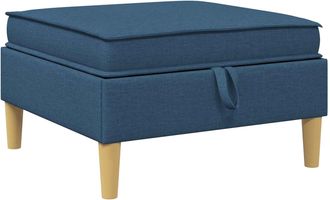 vidaXL Taburete De Sof&aacute; Con Almacenamiento Azul Tela Vidaxl