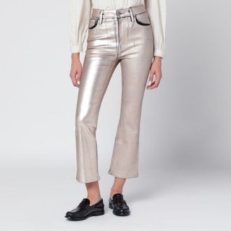 Frame Denim Womens Champagne The Reboot Cropped Trousers - Tan Cotton - Size 28 (Waist)