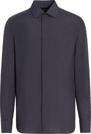 Ermenegildo Zegna silk evening shirt - men - Mulberry Silk - 38 - Blue