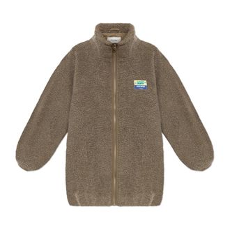 American Vintage Fleece met logopatch - Dames - Vesten met rits - Bruin - Xs/S - Hoodies & sweatvesten