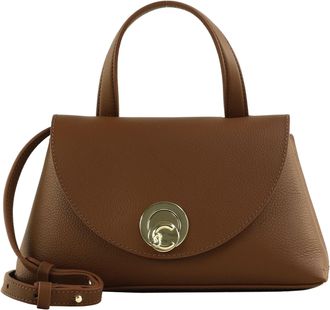 Coccinelle Nikla Handbag Double Grainy Leather Cognac/Black
