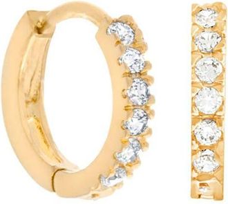 Girls Crew Cubic Zirconia Mini Hoop Earrings in Gold at Nordstrom