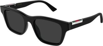 Gucci Zonnebril - Heren - Zonnebrillen - Zwart - 52 MM - Leer - Accessoires