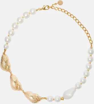 Self Portrait Faux pearl-embellished necklace