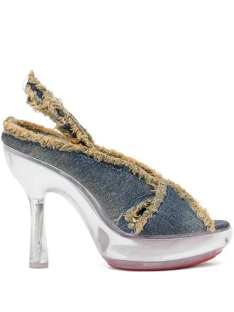 Diesel 120mm D-Lake Platform Sdl sandals - women - Cotton/Fabric/Rubber/Plexiglass - 37 - Blue