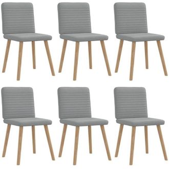 vidaXL Vidaxl - Sillas De Comedor 6 Unidades De Tela Gris Claro