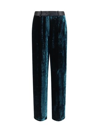 Forte_Forte Moir&eacute; Velvet Trousers - Black