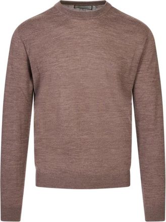 Canali Nuvola Ronde Hals Trui - Heren - Ronde hals truien - Bruin - 2XL - Wol - Truien & Vesten