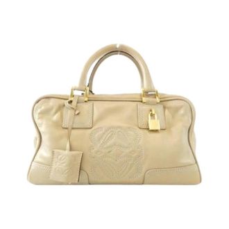 Loewe Pre-owned Handbag - Dames - Vintage Handtas - Beige - ONE Size - Leer - Vintage