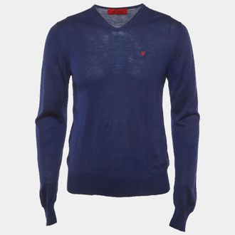 Carolina Herrera Blue Rib Knit Sweater