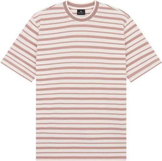 Paul Smith Casual Fit Stripe Organic Cotton T-Shirt in Off White at Nordstrom, Size Xx-Large