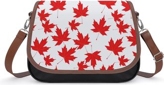 Generic Canadian Maple Leaf Pattern Crossbody Bags for Women Shoulder Messenger Bag Purse Handbags