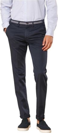 Mason's Broeken, Heren, Blauw, M, Katoen, Slim Fit Marineblauwe Chino Broek