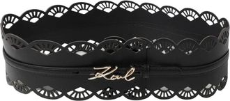 Karl Lagerfeld Cutout Leather Belt