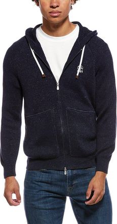 Brunello Cucinelli Knit Linen-Blend Zip Hoodie