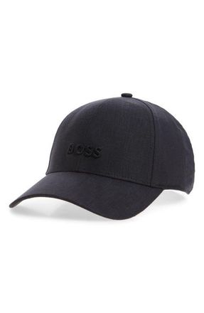 BOSS Zed Embroidered Logo Adjustable Baseball Cap in Dark Blue at Nordstrom