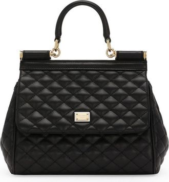 Dolce & Gabbana Sicily quilted handbag - women - Cotton/Lambskin/Lambskin - One Size - Black