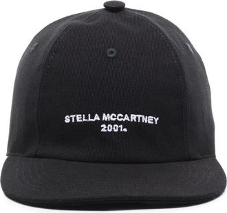 Stella McCartney Logo Geborduurd Baseball Petje - Dames - Petten - Zwart - 56 CM - Katoen - Accessoires