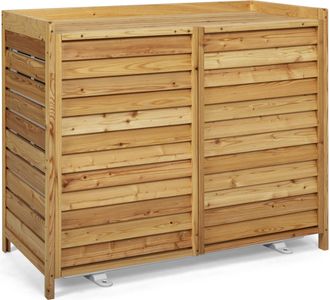 IDMarket Copertura Per Condizionatore In Legno Naturale Per Unit&agrave; Esterna 95 X 50 X 80 Cm