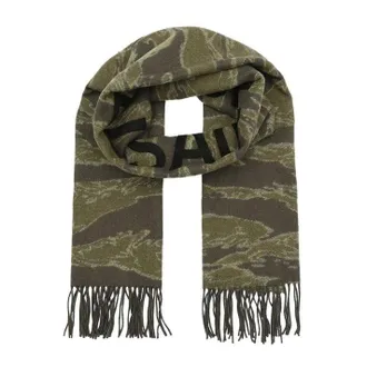 AllSaints AllSaints Nova Camo-sjaal met logo (Olijf)