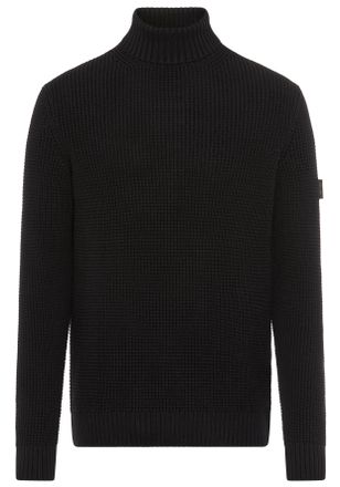 Joop Rollkragenpullover JOOP JEANS Hollio, Herren, Gr. L, schwarz, Strick, Obermaterial: 100% Baumwolle, clean, unifarben, normal normal, Rippb&uuml;ndchen, Pul