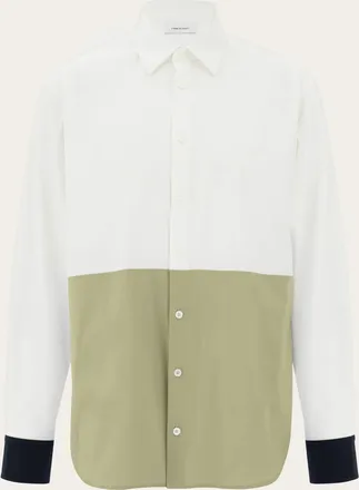 Ferragamo Men Color block shirt White