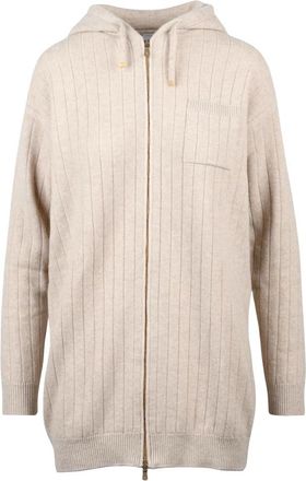 Eleventy Maglia Over con Zip - Dames - Vesten - Beige - M - Wol - Truien & Vesten