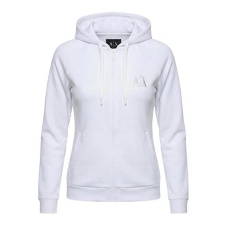 A|X Armani Exchange Hoodies, female, White, Size: XS Zip-up Fleece in Mixed Fabric