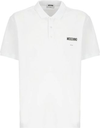 Moschino Polo con tre bottoni e logo - Bianco