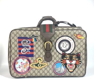 Gucci Beige Multi-Color Gg Supreme Boston Bag (Pre-Owned)