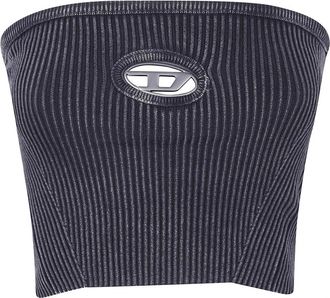 Diesel M-Clarksvillex-C Ribbed Tube Top - Dames - Tops zonder mouwen - Zwart - L - Katoen - Tops