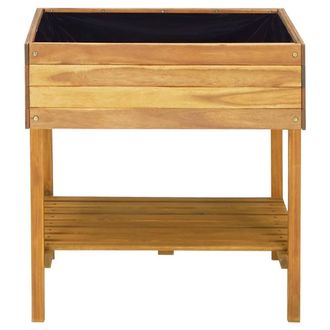 Berkfield Home Raised Garden Planter 78.5x58.5x78.5 cm Solid Acacia Wood in Brown