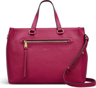 Radley London Pickwick Leather Medium Ziptop Grab Bag in Dark Rose - 111958