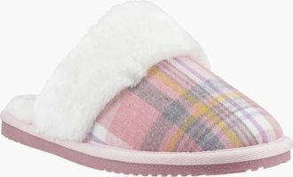 Hush Puppies Womens Arianna Womens Plaid Slipper - Pink Fabric - Size: 6